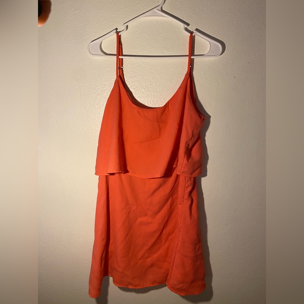 Abercrombie & Fitch Peach Orange Tiered Sleeveless Mini Dress Large